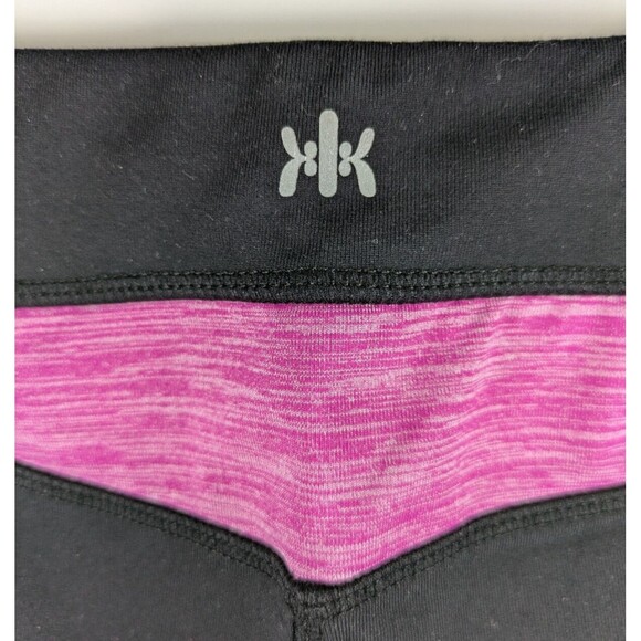 KYODAN Cropped Capri Workout Athletic Leggings Black Pink Size M Activewear Yoga - Picture 5 of 6